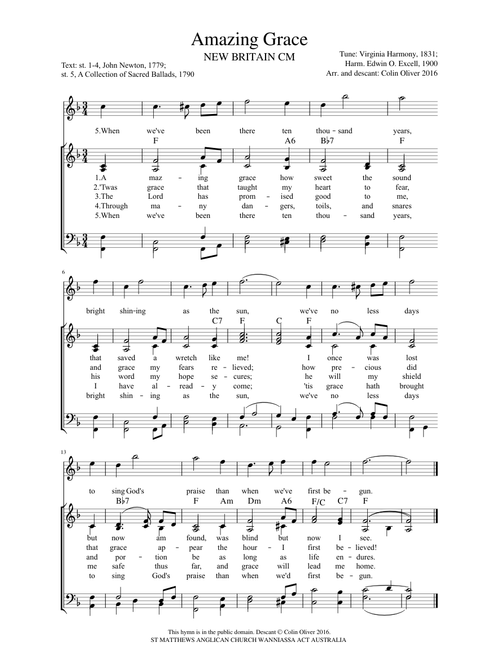Amazing Grace with descant