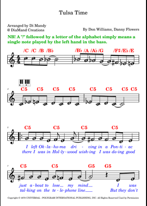 Play Official version of Tulsa time Sheet Music by Don Williams