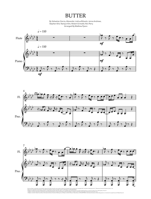 Butter (Arr. Matthew pyeon) - BTS (Flute and Piano)