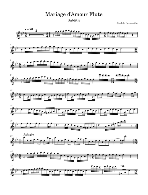 Mariage D'amour – Richard Clayderman Mariage d'Amour Flute