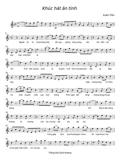 Khúc hát ân tình – Xuân Tiên