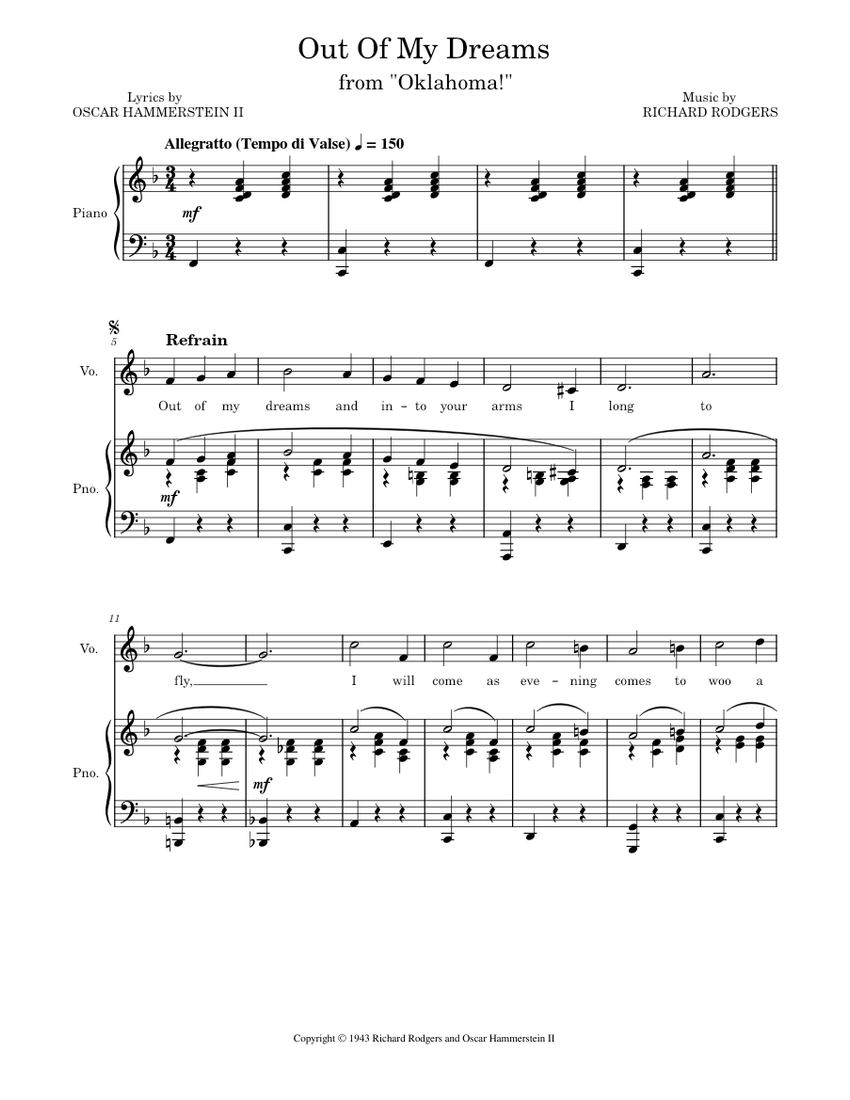 Out Of My Dreams Sheet Music for Piano (Piano Duo) | MuseScore.com