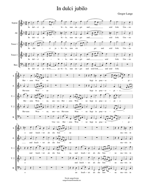 In dulci jubilo – Gregor Lange