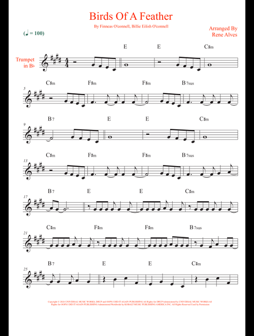 Birds Of A Feather (Arr. Rene Alves) - Billie Eilish (Trumpet Solo)