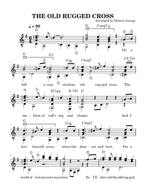 The old rugged cross – George Bennard - for solo guitar by H. George