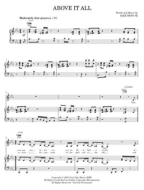 Above It All - The Martins (Piano-Vocal-Guitar)