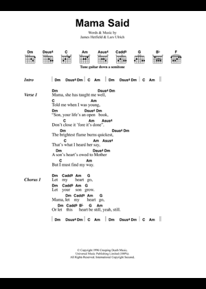 バンドスコア メタリカ ロード LOAD MAMA SAID RONNIE 楽譜 バンド