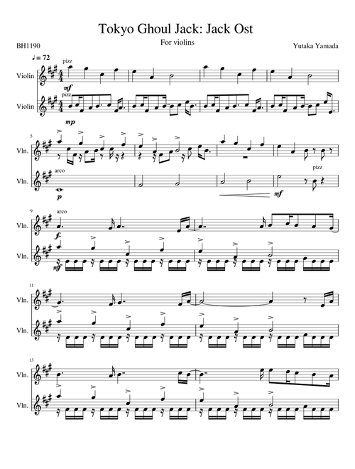Tokyo Ghoul Jack OST - Violins (WIP)