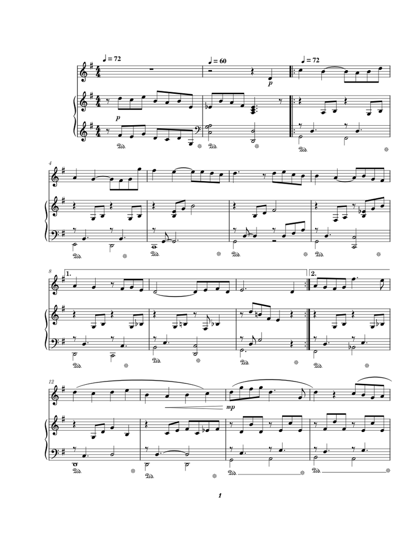 Wind Flute - Michiru Oshima Sheet Music for Piano, Flute (Solo