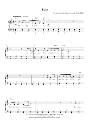Stay Sheet Music By Rihanna Easy Piano 116963