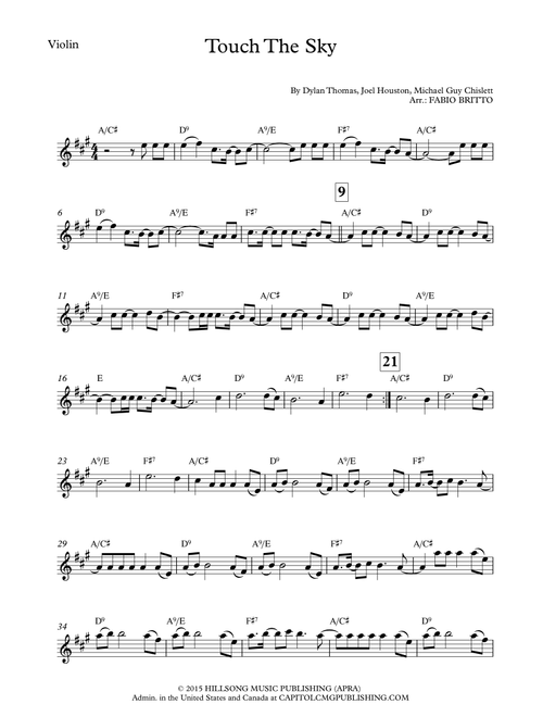 Touch The Sky (Arr. Fabio Britto) - Hillsong United (Instrumental Duet)