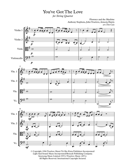 You Got The Love (Arr. Tim Cais) - Florence And The Machine (String Quartet)