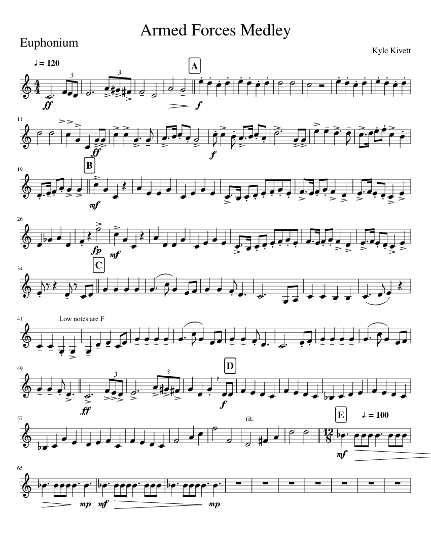 Armed Forces Medley Sheet music for Euphonium (Solo)
