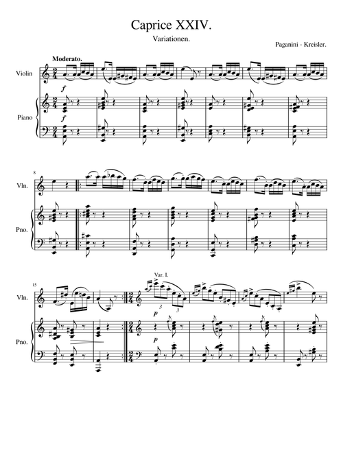 Caprice XXIV. - Paganini, Kreisler