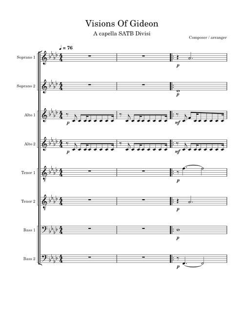 Visions of Gideon - Sufjan Stevens SATB Divisi A Cappella