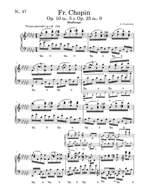 Godowsky - Study in G-flat major after Chopin's op.10 no.5 and op.25 no.9