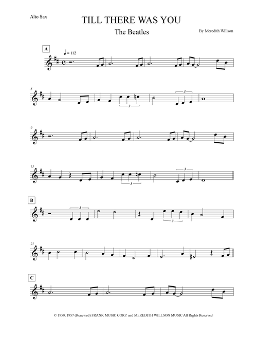 Till There Was You (Arr. Leo Silva) - The Beatles (Alto Sax Solo)
