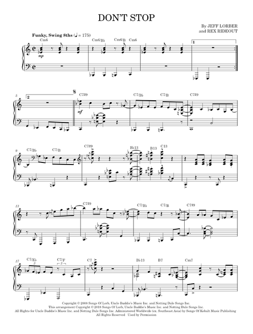 Counterattack Jazz Fusion Arrangement Sheet Music for Piano
