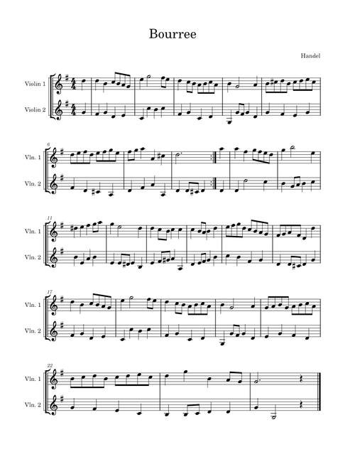 Bourrée in E Minor, BWV996 – Johann Sebastian Bach
