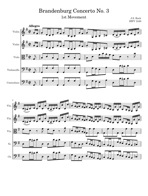 Brandenburg Concerto No. 3