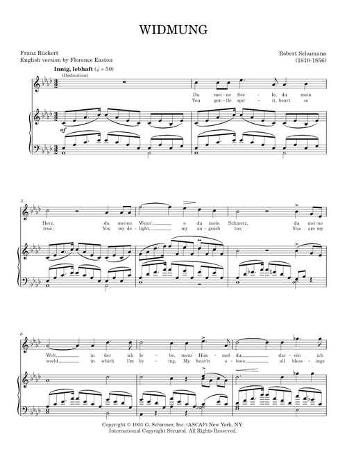 Widmung - Robert Schumann (Piano Vocal)