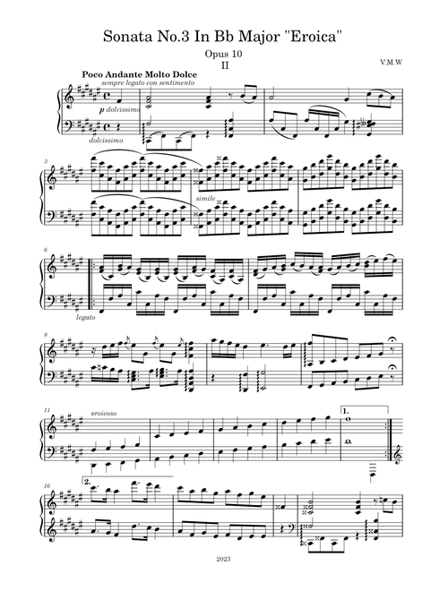 V.M.W - Sonata No 3 In Bb Major "Eroica" 2nd movimient Opus 10