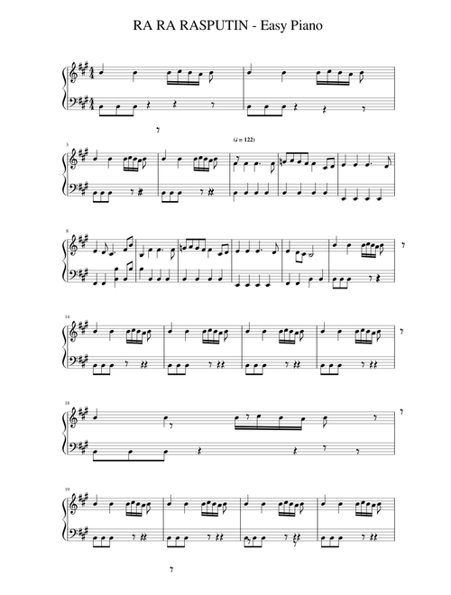 RA RA RASPUTIN Easy Piano Tutorial Better