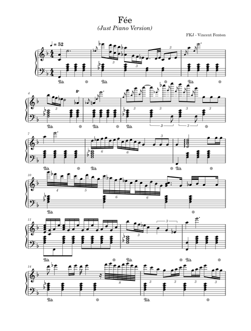 FKJ (Just Piano) sheet music by Hmmmmm_ | Play, print, and