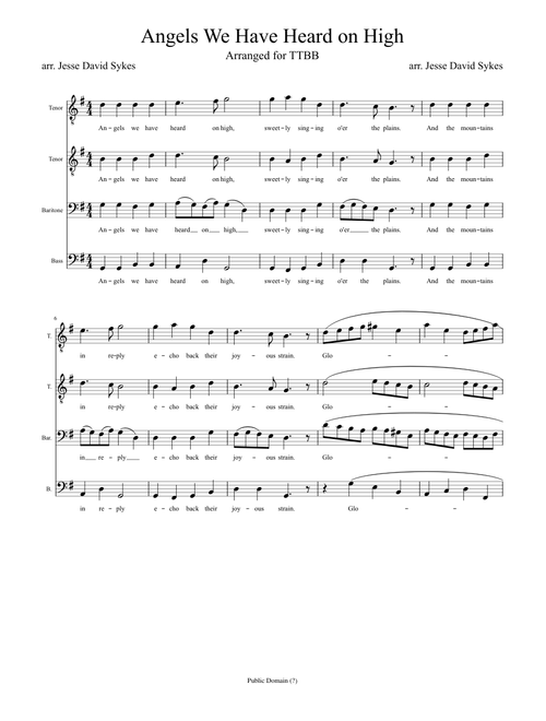 Angels We Have Heard on High - Male A Cappella