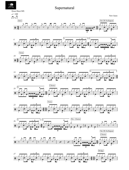 Supernatural (Arr. Drum Sheet MX) - Newjeans (Drums)