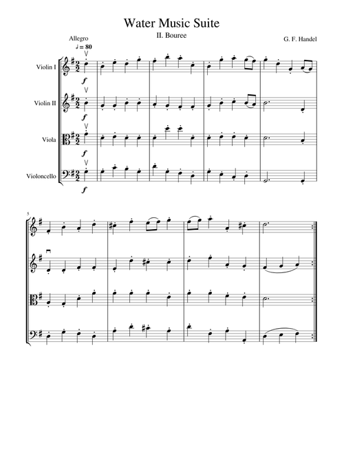 Water Music Suite - II. Bouree
