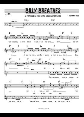 PHISH Billy Breathes 楽譜集 Free Billy Breathes by Phish sheet music | Download PDF or print