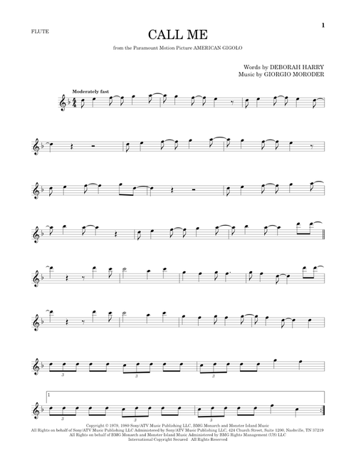 Call Me - Blondie (Flute Solo)