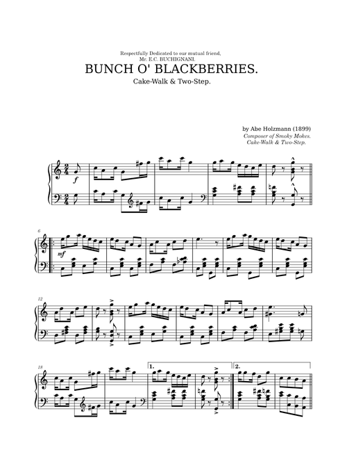 Bunch O' Blackberries by Abe Holzmann (1899)