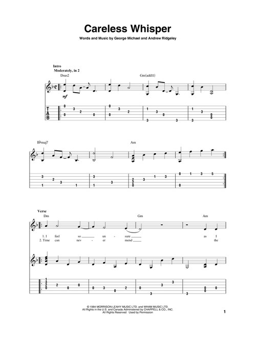 Careless Whisper - George Michael (Solo Guitar)