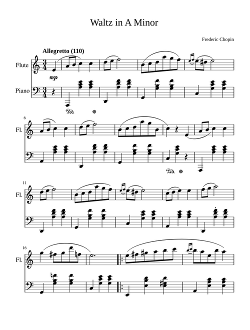 Waltz In A Minor Chopin