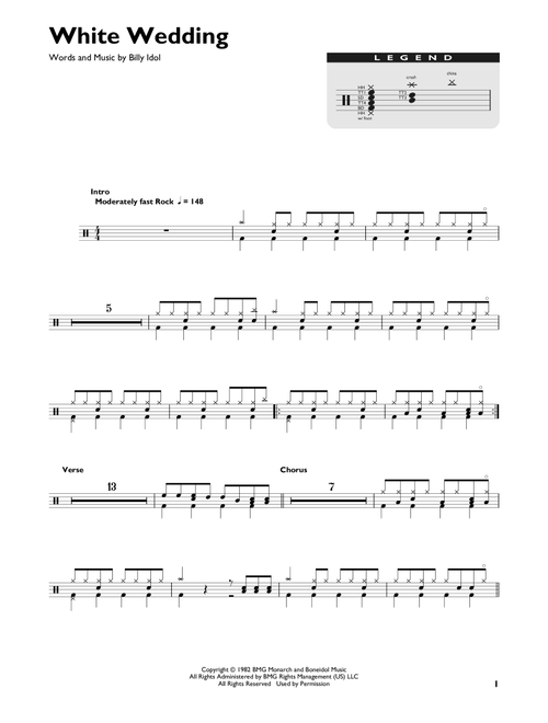 White Wedding - Billy Idol (Drum Chart)