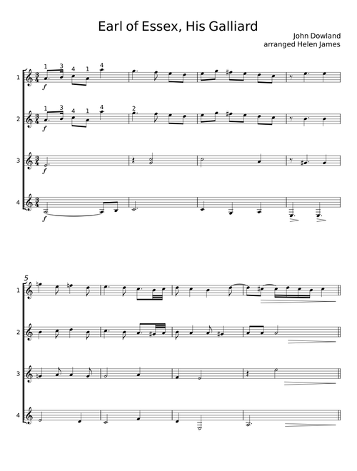 The right honorable robert earl of essex his galliard - John Dowland