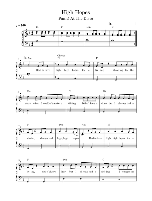 High hopes – Panic! At the Disco High Hopes - Panic! At The Disco
