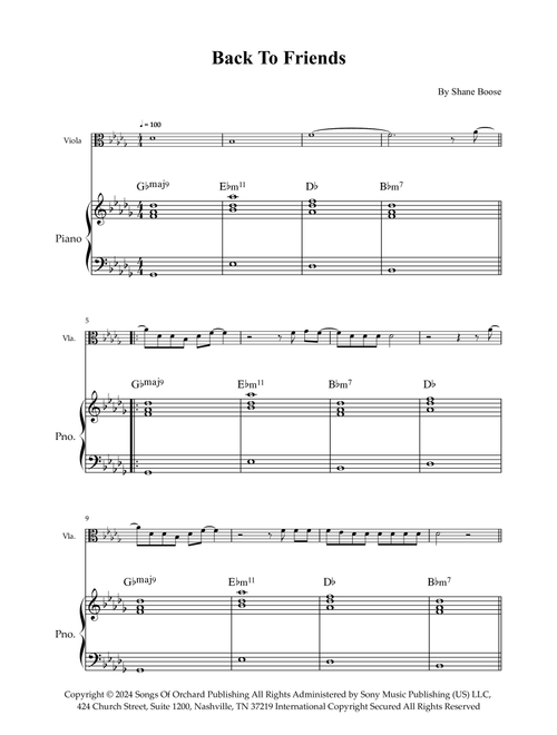 Back To Friends (Arr. Wesley S. SIlva) - sombr (Viola and Piano)