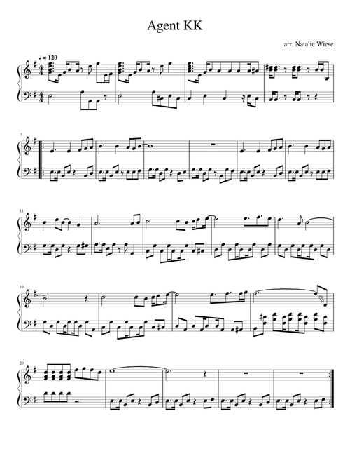 Agent K.K. Slider Sheet Music