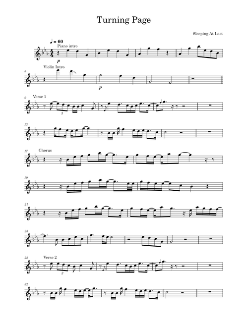 Turning page – Sleeping at Last Turning Page - Sleeping At Last (Violin)