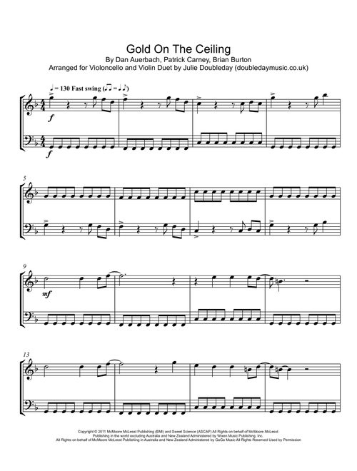 Gold On The Ceiling (Arr. Julie Doubleday) - The Black Keys (Instrumental Duet)