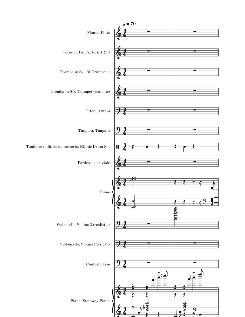Dreamworks Animation Intro Sheet music for Piano, Flute, Trumpet in b-flat,  French horn & more instruments (Mixed Ensemble) 