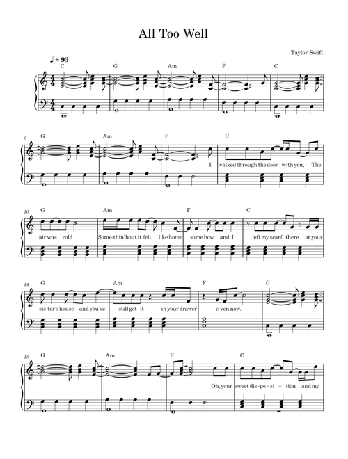 All Too Well - Taylor Swift