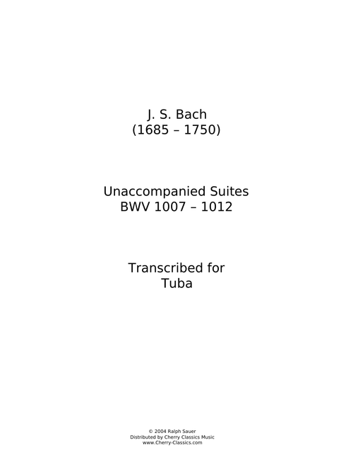 Cello Suite No.1 in G major, BWV 1007 - Johann Sebastian Bach