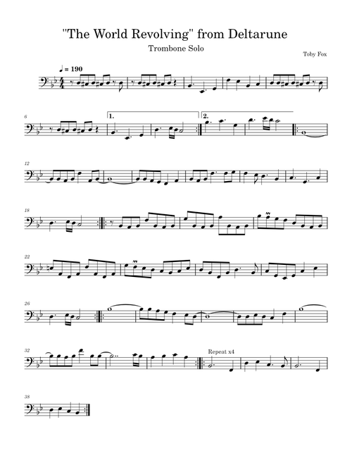 THE WORLD REVOLVING – Toby Fox Trombone Solo