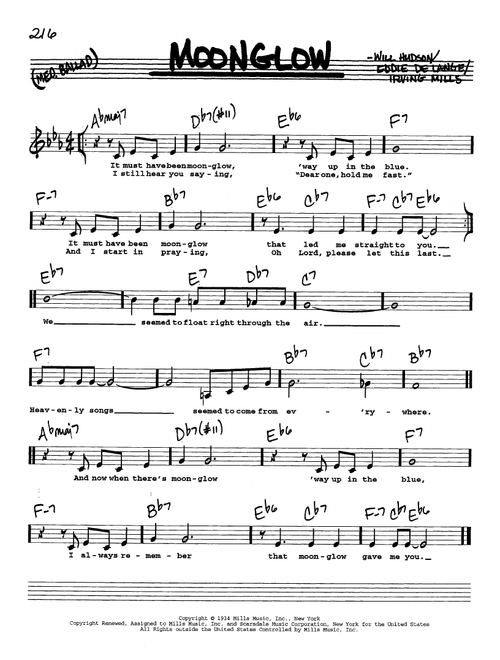 Moonglow (Low Voice) - Irving Mills, Will Hudson, Eddie DeLange (Real Book - Melody-Chords-Lyrics)