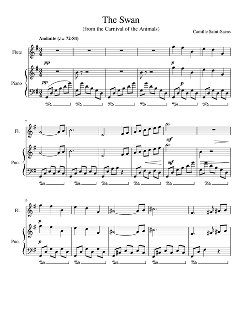 The Swan (flute solo with piano accomp.)