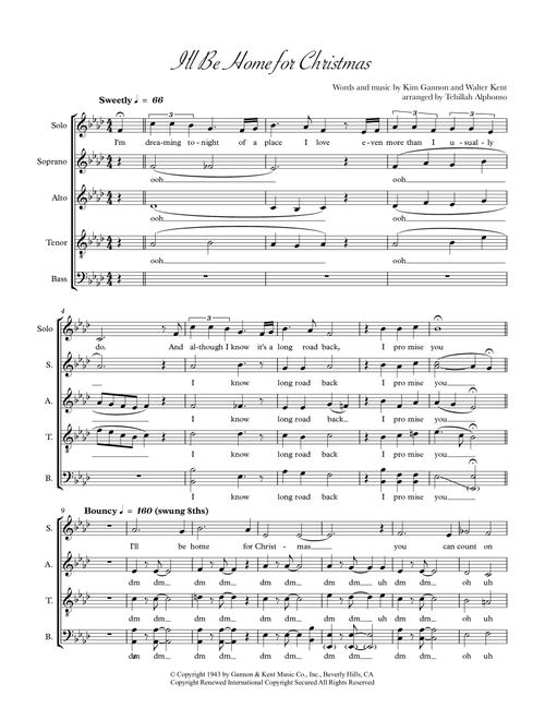 I'll Be Home For Christmas (Arr. Tehillah Alphonso) - Rascal Flatts (Choral, SATB)